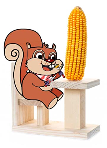 Squirrel Feeder Picnic Table with Corn Holder - Premium Cedar - Squirrel Feeders for Outside Trees is a Great Gift