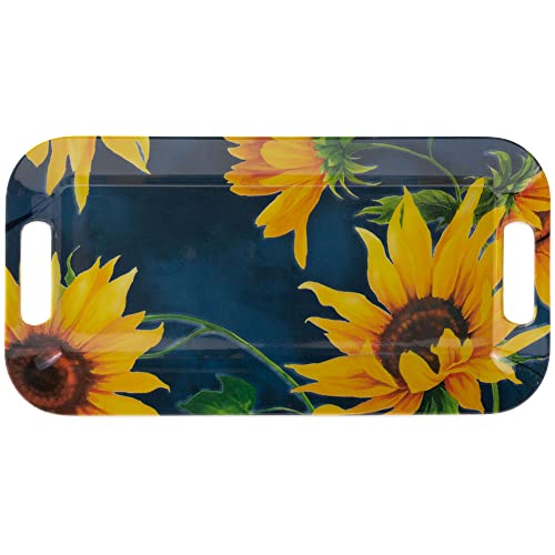 Boston International Serving Tray Melamine Platter, 15" x 8", Sunshine Blue
