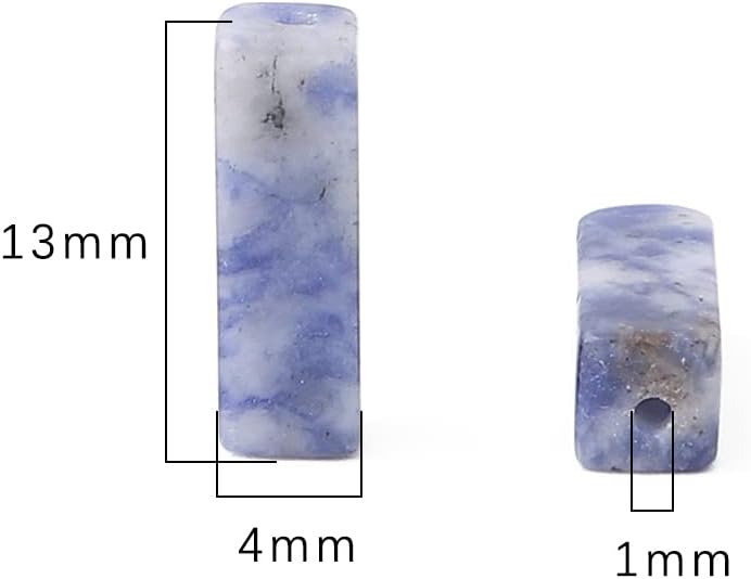 BEADIA Natural Blue Sodalite Tube Beads Rectangle 4x13mm 40cm/Strand Stone Beads for Jewelry Making image 2