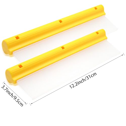 Pushaccas 2Pcs Yellow 12-Inch Car Squeegee Window Silicone T-Bar for Drying, Flexible Water Blade for Auto Wash, Windshield, Glass, Kitchen Countertop, Bathroom by Pushaccas - Image 3