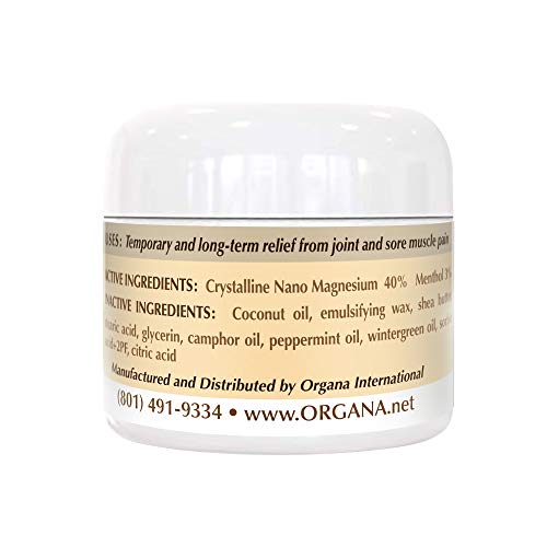 Nutrinoche Organa All Natural Magnesium Pain Relief Cream For Sore Muscles, Joints, Back, Knee, Hand, Feet, Neck Etc. #TOP1