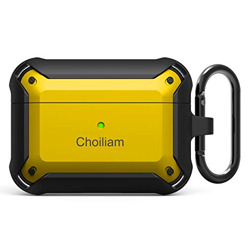Choiliam AirPod Pro Case, Silicone AirPods Pro Protective Case with Wireless Charging Shockproof Full Body Rugged Armor for Apple Airpods Pro with Keychain [Front LED Visible], Yellow by Choiliam - Used condition - CA$9.72