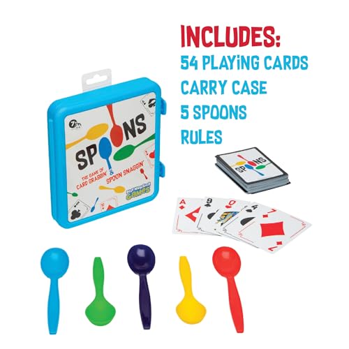 Image of Spoons in a Case Playing Card Games for Kids Deck of Cards Fun Family Games | Deck of Cards, Spoons Game, Multi-Player, Case Inc, Spoons Inc, Game Night, Travel Game