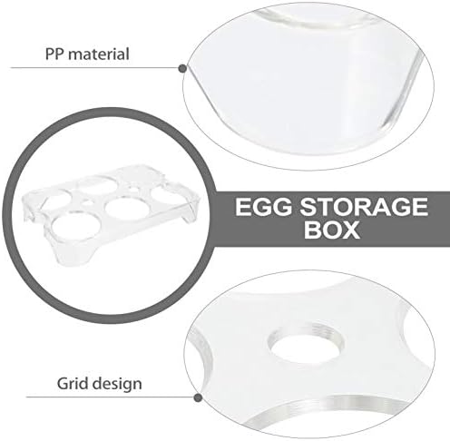 Cabilock Refrigerator Egg Tray 6 Fridge Egg Storage Box Freezer Egg Holder Plastic Easter Eggs Container for Home Kitchen Easter Party Eggs Organizer