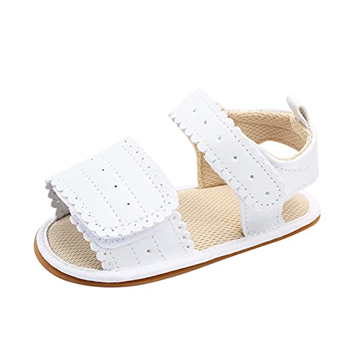 Baby Girls Boys Sandals Infant Toddler Shoes First Walking Shoes Athletic Non-Slip Soft Sole Sneakers (White, 5 Toddler)