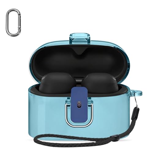 For WF-1000XM6 �P�[�X �J�o�[ �yHUKWIMO�z �J���r�i�t��+�X�g���b�v�t�� �ϏՌ� �h�� �h�o �����[�d�\ �S�ʕی� �L�Y�h�~ WF-1000XM6 �Ή� [�u���[ ��]