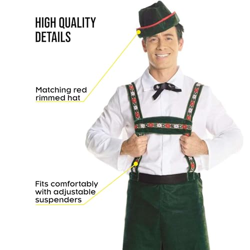 Morph Lederhosen Men Costume, Bavarian Oktoberfest Outfit, German Traditional Attire for Men, Festive Celebration Wear, X-Large by Morph - Image 3