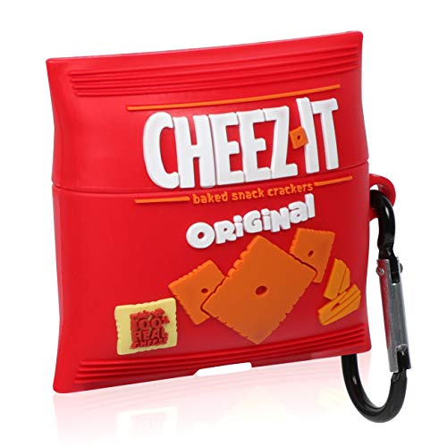 Joyleop Cheez Cookie Case For Airpods Pro 2019/Pro 2 Gen 2022, Cute Cartoon Fun Funny 3D Kids Girls Teen Boys Cover, Kawaii Food Stylish Soft Silicone Character Trendy Air Pods Cases For Airpod Pro #TOP2