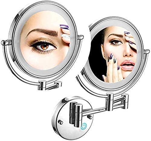 Miroir grossissant 7X double face 8 pouces doté de lumières LED intégrées