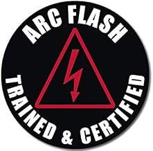 Round Arc Flash Trained and Certified Sticker (Logo Electrical Voltage Electrician)