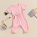 Mubineo Toddler Baby Girl Boy Summer Fall Clothes Basic Plain Romper Jumpsuit Short Sleeve Rompers Cute Newborn Outfits (Pink, 3-6 Months)
