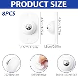 OFFCUP 8 Stück Kugelrollen Mini Möbelrollen Flach Selbstklebende Rollenrad Kugelrollen für Möbel Universal 360 Grad Rollen für DIY Mülleimer Aufbewahrungsbox Kleingeräte Mülleimerbox (weiß)