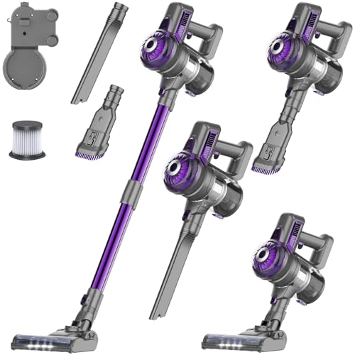 Cordless Vacuum Cleaner Home Stick Cleaners 38KPA 400W Up to 50 Minutes Self Standing Handheld Lightweight Household Portable Rechargeable Vac for Pet Hair Carpet Hardwood Floor S2