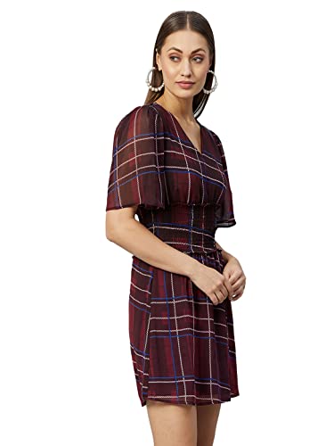 Image of Carlton London Women's Polyester A-Line Mini Casual Dress