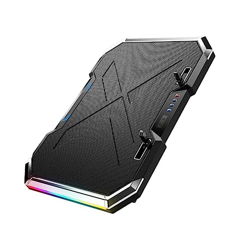 NUOBESTY Refrigerador para Portátil RGB con Ventilador LED Ajustable Base De Enfriamiento Silenciosa para Laptops De Soporte Ventilado con Ángulos De Compatible