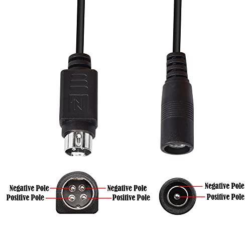 GINTOOYUN 2 STÜCKE Rundes 4-poliges DVR-Kabel DC5,5 mm × 2,1 mm Buchse auf rundes 4-poliges Stromumwandlungskabel für Festplatten-Videorecorder, POS-Belegdrucker, Scan-Code-Pistole usw.
