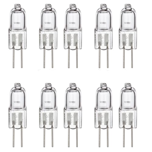 Générique Lot de 10 Ampoule Halogene G4 12V 20W 2600K 280LM Ampoule pour Four à Microondes, Tolérantes À La Chaleur de 500 ° C, Ampoules de Remplacement pour Four, Fours, Réfrigérateurs