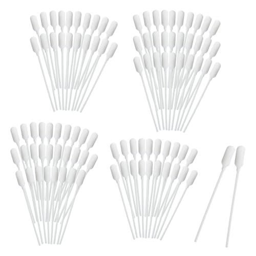 100-Pack Sterile Cotton Swabs - Tracheostomy Cleaning Supplies, Bendable Shaft for Trach Tube Care, Disposable Swabs for Respiratory Post-Op Cleaning