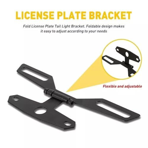 Support de plaque moto en aluminium avec support de feu arrière réglable - 5