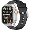 [YOFITAR] for Apple Watch バンド 49mm/46mm/45mm/44mm アップルウォッチ ベルト Series Ultra2/Ultra/10/9/8/7/6/SE/SE2/5/4 シリコンバンド スポーツ かっこいい おしゃれ 防水 蒸れない 通気性 汗に強い apple watch band apple watch アクセサリー iwatch バンド ブラック
