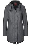 CECIL Damenmantel mit Kapuze in Woll-Optik. Maße bei EU-Größe M ca.: Länge 85 cm, Brust 57 cm, Saumweite 60 cm