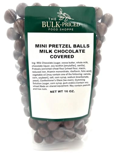 Mini Pretzel Balls Milk Chocolate Covered (1lb Resealable Zip Lock Stand Up Bag)