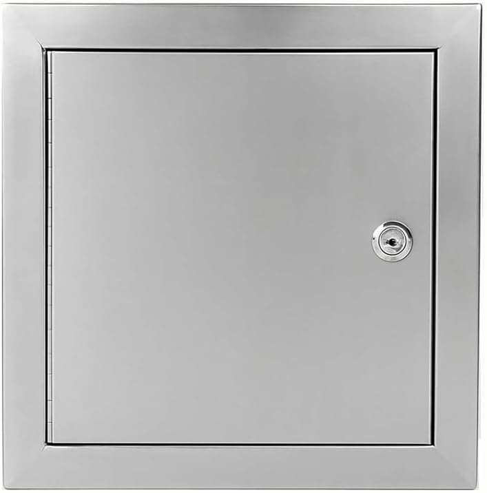 8" X 12" Lockable Metal Access Door - Service Shaft Panel with Key for Plumbing, Electricity, Heating, Alarm & Bathroom Services(40x60cm/16x24in)
