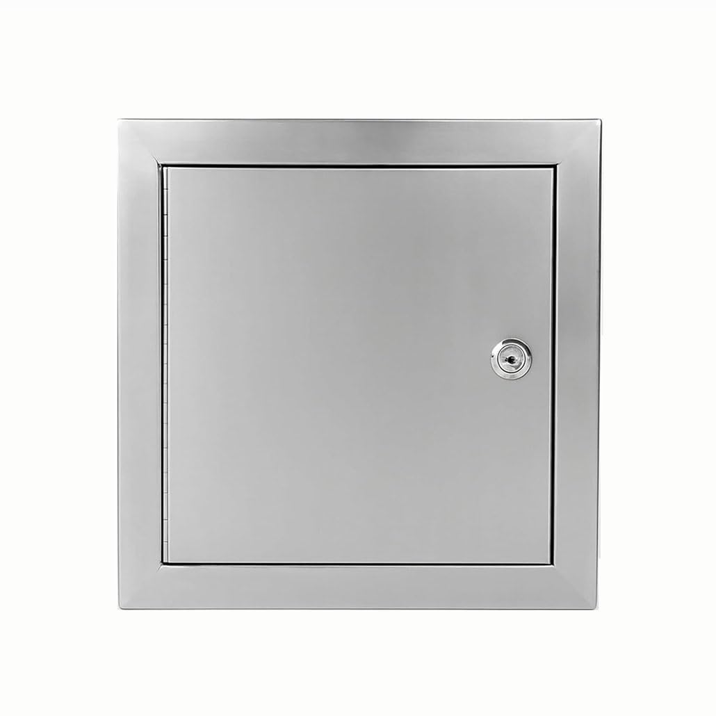 Puerta de inspección 200x200mm de acero galvanizado con cerradura para pared