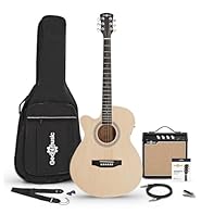 Everything a budding guitarist needs! Ultra-comfortable C-shaped guitar neck is perfect for beginners On board pre-amp offers a three band EQ for on the fly tone sculpting Includes 15W amplifier, cable, strap, capo, gig bag, tuner, strings and plectr...