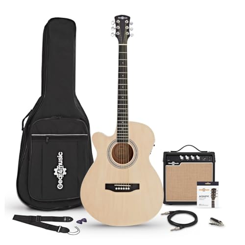 Single Cutaway Left-Handed Electro Acoustic Guitar, 15W Acoustic Amp Pack