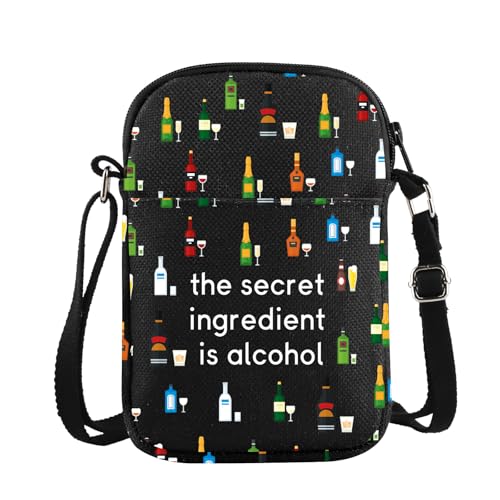 MBMSO Bartender Crossbody Bag the Secret Ingredient is Alcohol Themed Gifts for Alcohol Lovers Cocktail Small Crossbody Purse