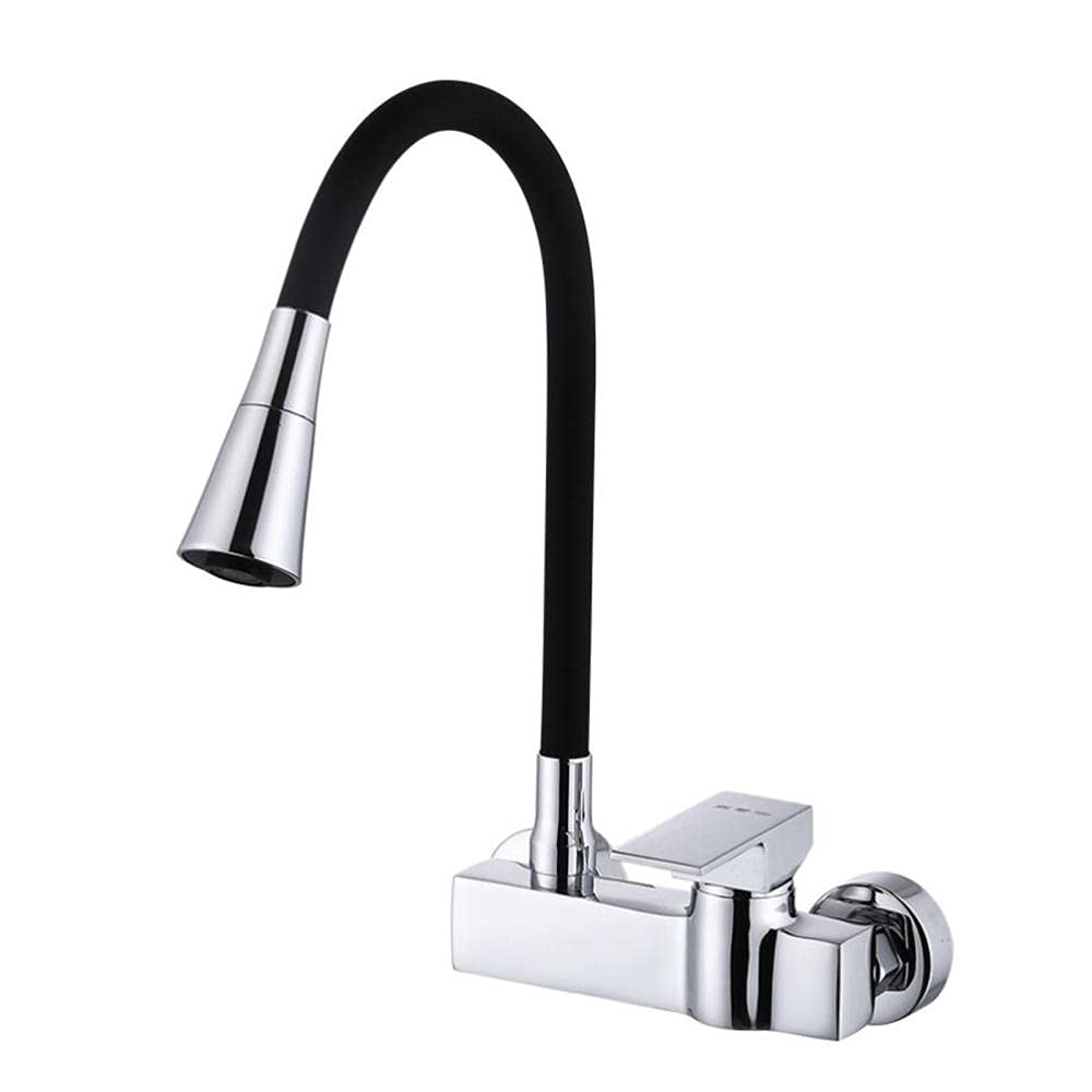 Robinet de cuisine laiton mural mitigeur évier noir Nero chaud froid