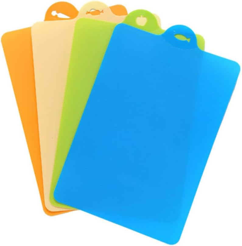 Flexible Cutting Board Mat, Non Slip Grip PP Plastic, 4pcs