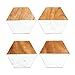 Creative Co-op Marble & Mango Wood Hexagon Coasters (Set of 4 Pieces)