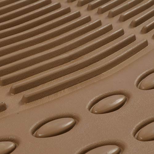 Bdk Proliner Heavy Duty Rubber Floor Mats For Auto - All Weather Protection Liners 3 Pc Set (Tan Beige) #TOP3