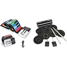 POGOLAB 49 Key Roll Up Keyboard Piano + Electronic Drum Set