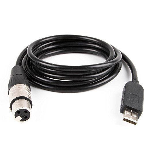 Usangreen USB to DMXcontrol Interface Adapter LED DMX512 RS485 XLR Connector Raspberry PI Converter Signal Level Computer PC Stage Lighting Controller Cable (16.4ft)