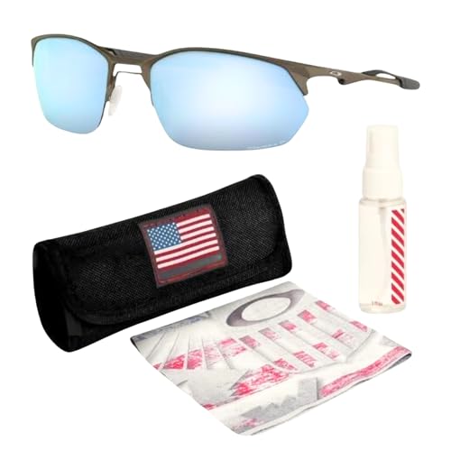 Oakley OO4145 WIRE TAP 2.0 – Polarized/Non-Polarized - Rectangle Sunglasses with Official Eyewear Kit Bundle