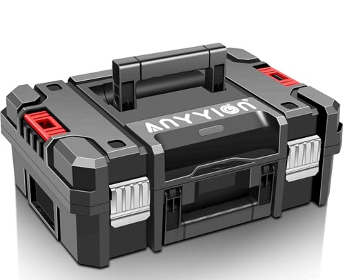 Anyyion 17In Tool Box,Double handles, Stackable, Essential for Home Decor.（Internal Size:16.54”L*10.55”W*4.33”H) (Double handles)