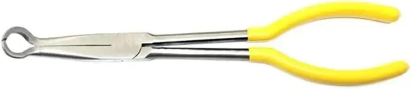 G6KF Long Reach Hose Grip Pliers 11Inches Circle Serrated Jaw Rings Nose Plier 1Pcs(Extended round mouth)