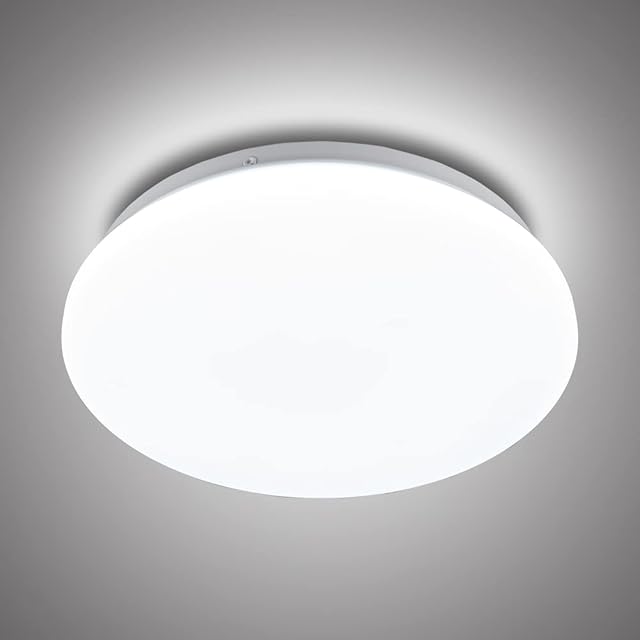 FTL LED Ceiling Lights Bathroom Light Cool White 6000K, 15W (90W Equivalent), CRI80+, 1500LM, Bright Lighting Fixture for Kitchen Bedroom Office Hallway Garage Utility Room