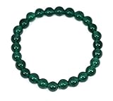 LovelyBead Gemstone Bracelets Natural Genuine Gemstones Birthstone Handmade Healing Power Crystal Beads Elastic Stretch 8mm 7.5 Inch Unisex (Emerald Green Jade)