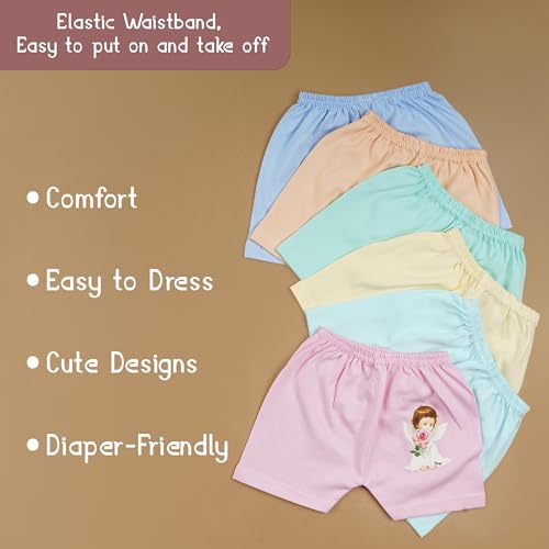 Image of New Born Baby Girls and Boys Hosiery Cotton Shorts| Infant| Regular Fit| Half Pants