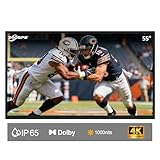 360SPB 55" Outdoor TV, 4K Ultra HD Outside TV, 1000nits Sunlight Outdoor TVs, IP65 Weatherproof TV, Voice Control, Screen Mirroring, Compatible with Dolby, Family Patios & Terraces, Local News, Sports