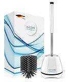 🟠 WENIGER KEIME UND MEHR HYGIENE - Durch die Verwendung von Silikon, bleibt nichts an den Borsten der WC-Bürste hängen. Zudem ist die Bürstenhalterung belüftet, sodass sich keine Staunässe bildet und die Keimbildung reduziert!