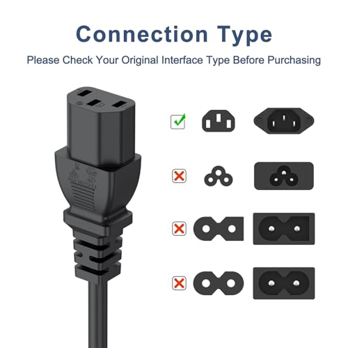 1.5M/5FT UK Plug 13A 250v Power Cable 3 Prong Power Cord for Ps3 Computers,TVs,Monitors,LG LED LCD Smart 1080p HDTV,Samsung,Acer,Epson Printer AC Cable,IECC13 to BS1363 3 Foot Kettle Lead Cord - Image 2