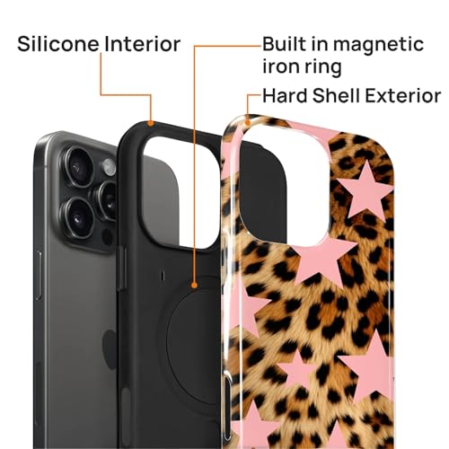 Coque iPhone 16 Pro paillettes rose et léopard compatible MagSafe antichoc - 2