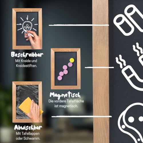 Magnetische Schiefertafel Elafi im Vintage-Stil, anthrazit schwarz