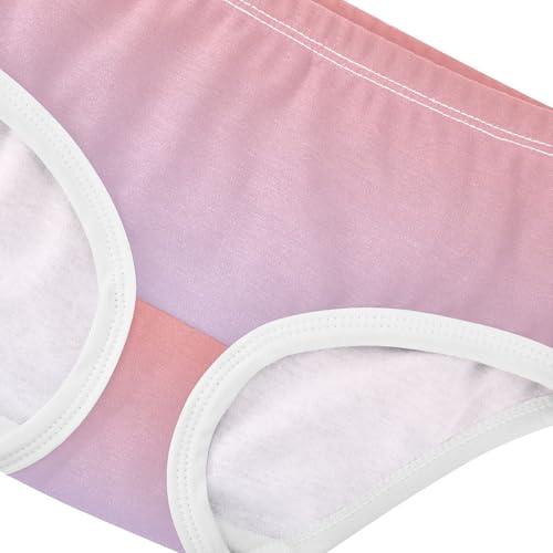 Joisal Coral Pink Lavender Blue Gradient Cute Panties Girl Toddler Girls Underwear Cotton Fun Print Undies Kids Briefs 2t4