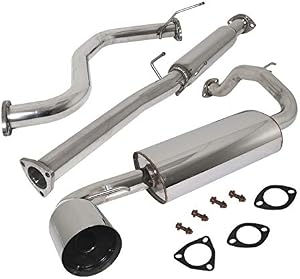 Compatible/Replacement For 1988-1991 Honda Civic (Hatchback Models Only) 2.5 Inch Stainless Steel Catback Exhaust System 4.5 Inch Muffler Tip